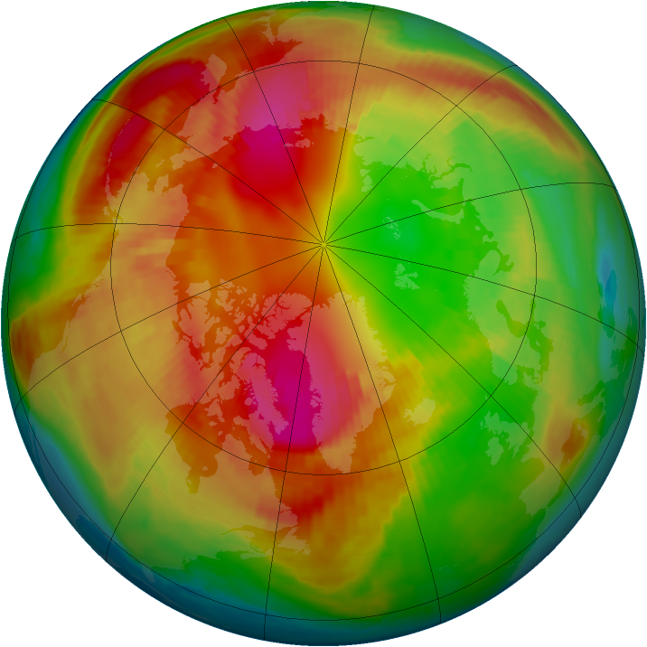 Arctic ozone map for 23 February 1998